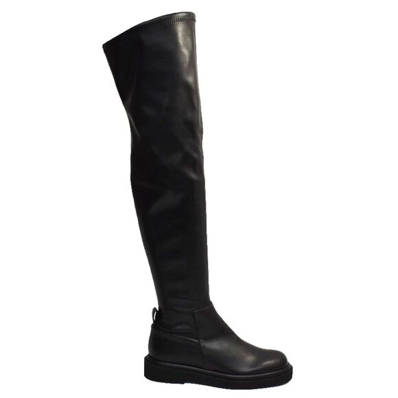 New! Paloma Barceló Women Kenda OTK Boots Leather 38 EU 8 US Black DD517